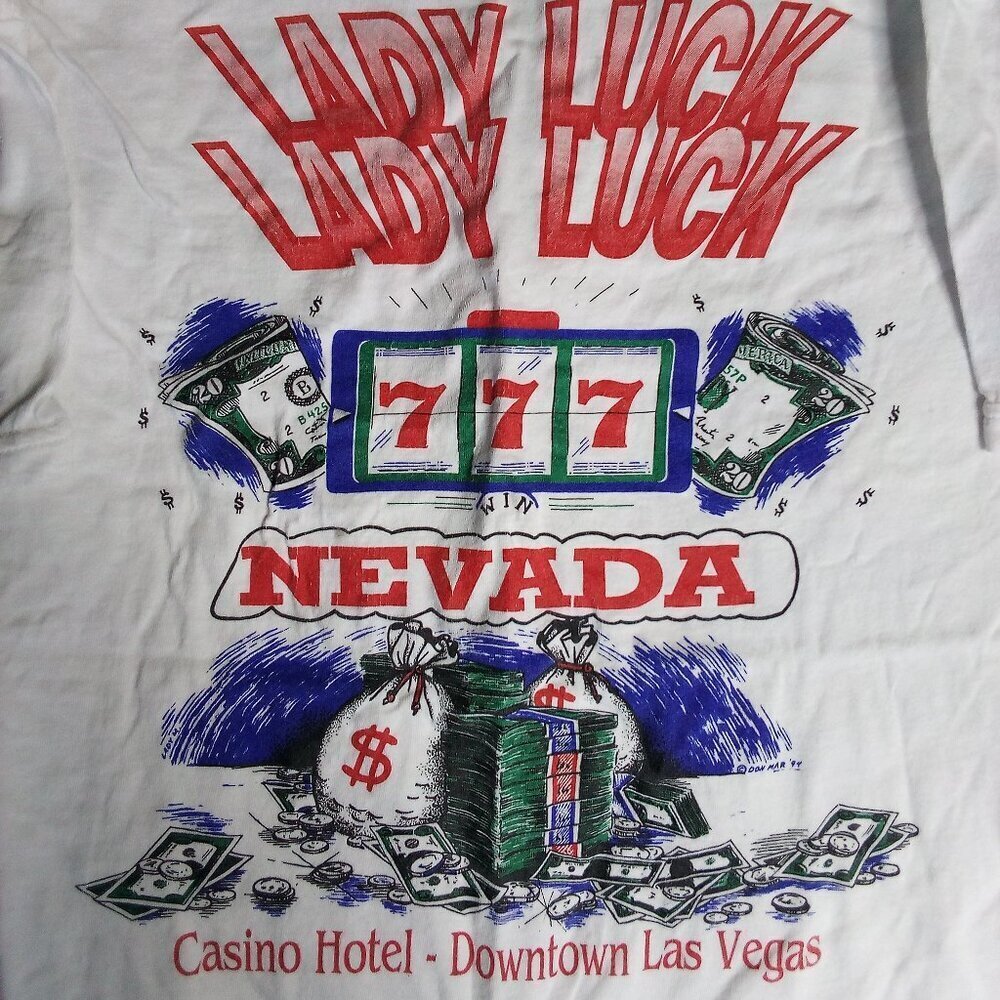 Vintage Lady Luck Nevada Casino Hotel T-Shirt